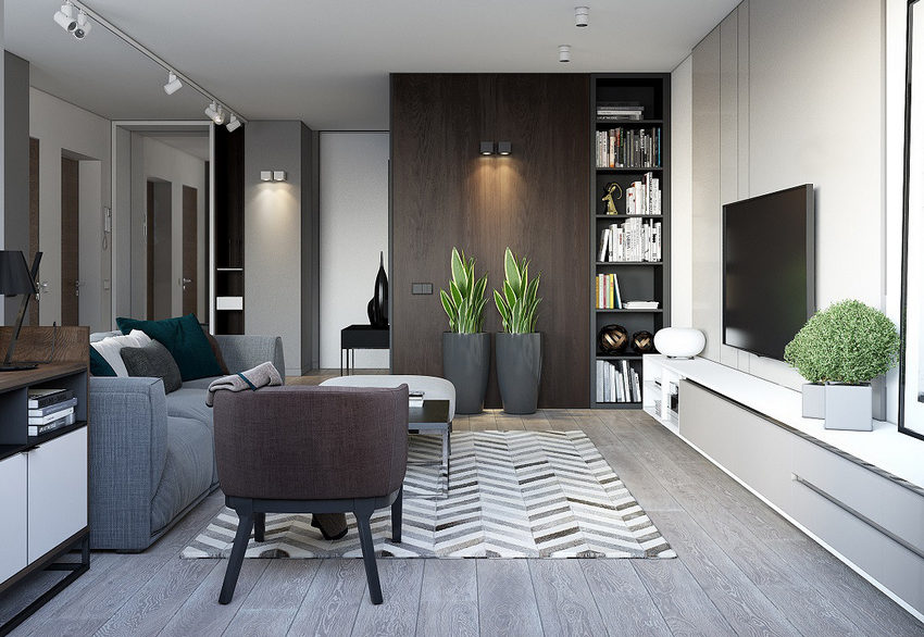 Tiszta vonalak - 63m2-es lakás berendezése a tér átszervezésével, modern stílusban Tiszta vonalak - 63m2-es lakás berendezése a tér átszervezésével, modern stílusban