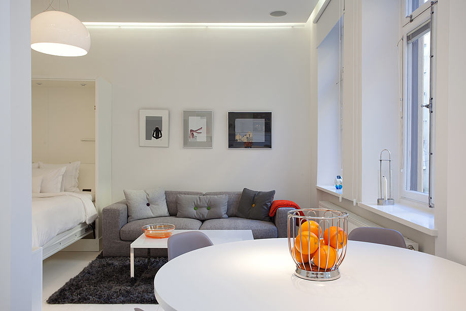 36nm, egy szoba rendezett, modern élettér kialakítása