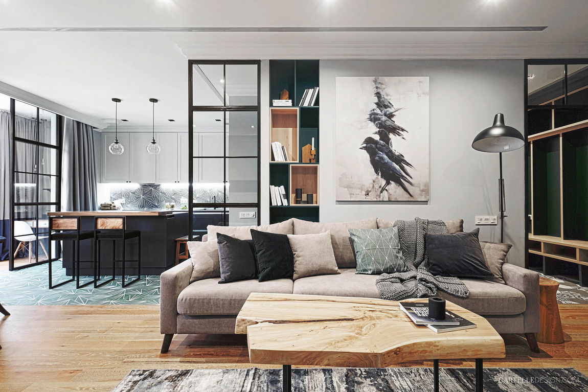 Család 106m2-es, háromszobás lakása - modern, természetes hangulatú lakberendezés jól élhető, kényelmes térszervezéssel