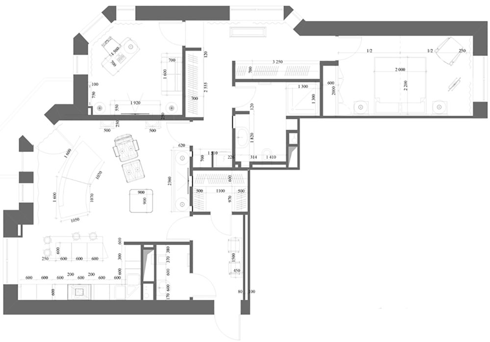 Alaprajz - Elegáns megoldások egy modern, minimál stílusban berendezett, 110m2-es lakásban