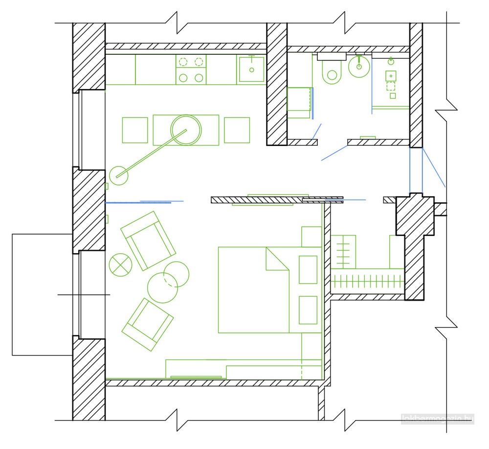 Elegáns, modern 34nm-es kis lakás meleg árnyalatokkal és minőségi részletekkel