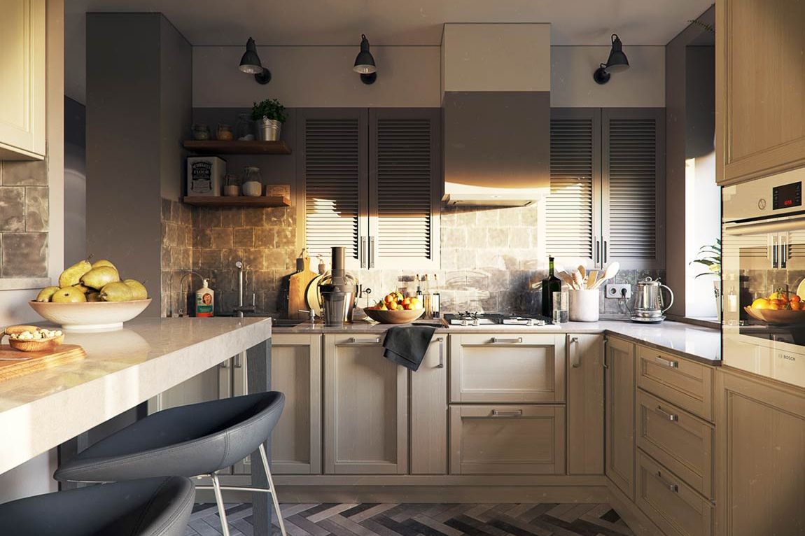 Konyha a lakás központjában - fiatal pár kétszobás 52m2-es otthona, igényes, szép részletekkel, érdekes textúrákkal és színekkel, tárolóval