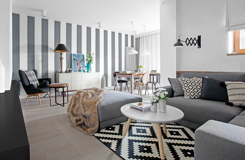 Fehér, szürke, fekete és egy kis türkiz - modern berendezés, skandináv hangulat egy 80m2-es lakásban
