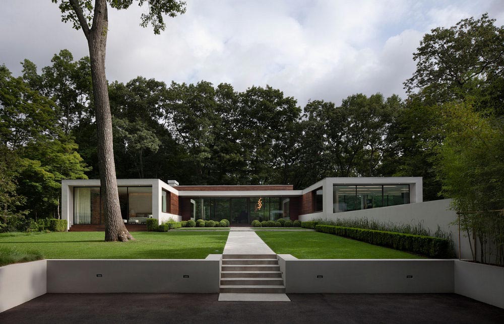 Modern ház közvetlen kapcsolatban az erdős környezettel - New Canaan Residence - Specht Architects