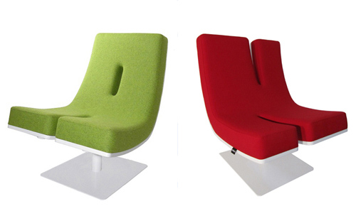 ABC székek és idézőjel lámpák, egyedi lounge bútor