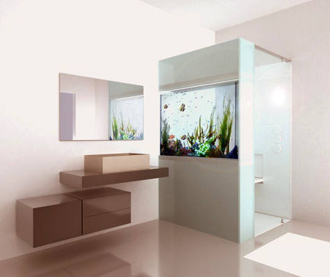 Zuhanyfülke és akvárium egybeépítve a Cesana-tól - Plano Acquario