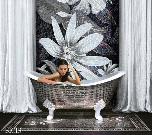 Luxus mozaik csempe szőnyeg a barokk romanticizmus jegyében - SICIS mozaikok