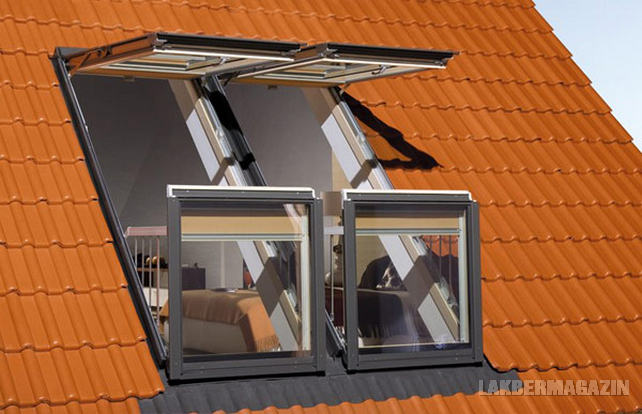 Tetőtéri ablak rendszer innovatív erkély funkcióval - FAKRO FGH-V 2