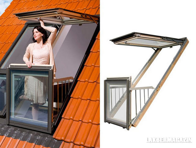 Tetőtéri ablak rendszer innovatív erkély funkcióval - FAKRO FGH-V 6
