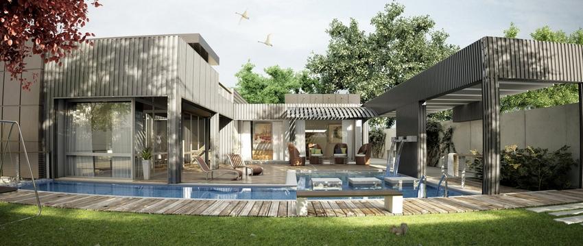 3D látványterv verseny - ház medencével