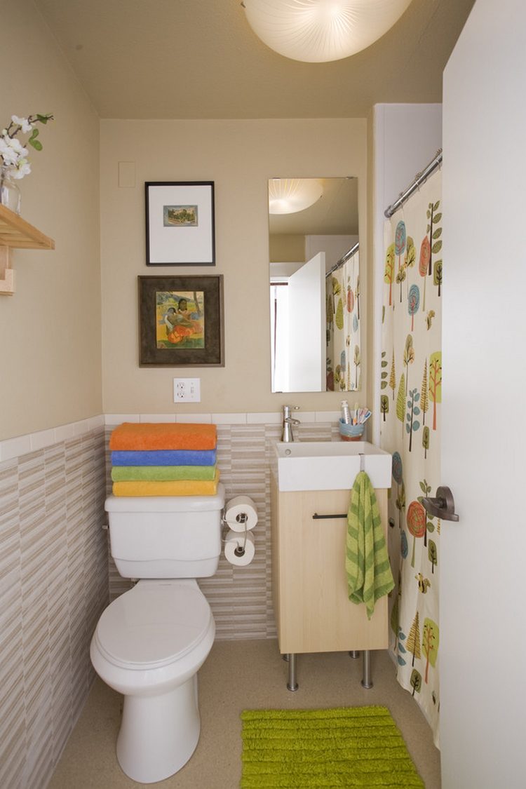 zuhanyfüggöny - 12 praktikus ötlet kis fürdőszoba berendezéséhez
