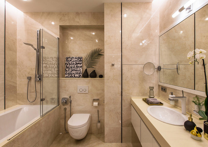 Bézs fürdőszoba ötletek - világos, meleg, természetes hangulat, jól választott kombinációkkal sosem unalmas