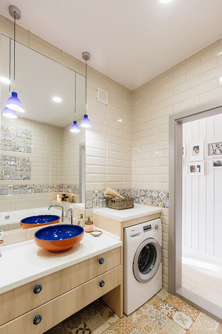 Hogyan helyezheted el a mosógépet praktikusan ha kicsi a fürdőszoba - 21 ötlet
