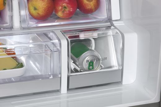 az LG díjnyertes, nagy tárolókapacitású, gyorshűtő funkcióval ellátott franciaajtós hűtőszekrénye