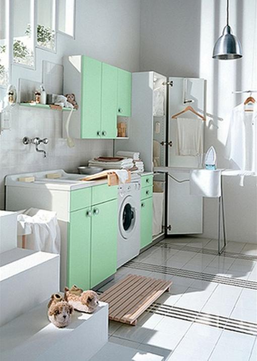 green-laundry-room-design