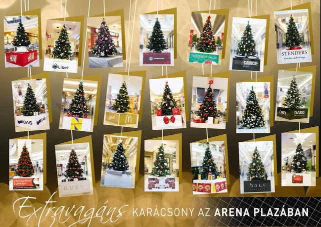 Karácsonyfa díszítés ötletek - Az Arena Plaza a hagyományos trendek helyett idén formabontó megoldást választott