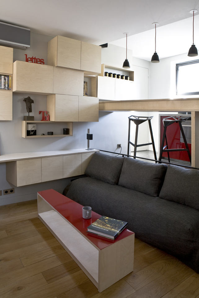 Színek és helytakarékos megoldások - Tökéletesen felszerelt 16nm-es kis lakás - egy nagy lakás hálószobájából kialakítva