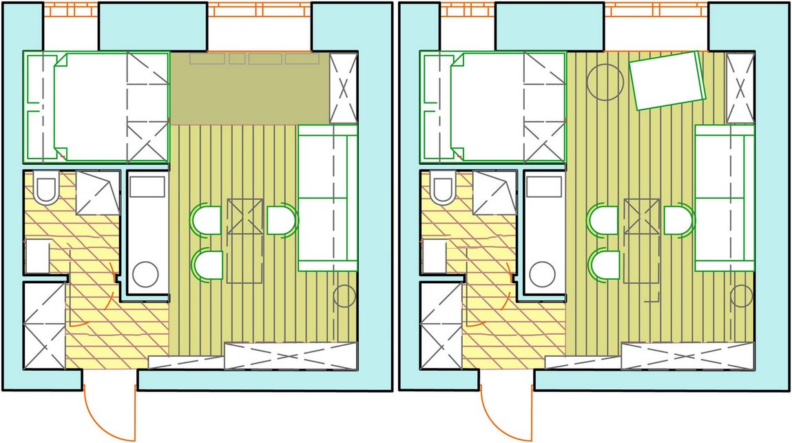 Alaprajz - Ergonómia felsőfokon - tökéletes helykihasználás és funkcionalitás kis lakásban - egy 20m2-es, hangulatos mini otthon