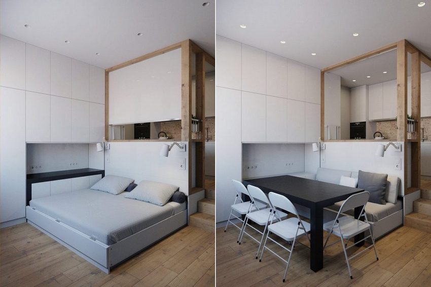 Helytakarékos, praktikus megoldások, multifunkciós bútorok egy diák kis lakásában - 25m2