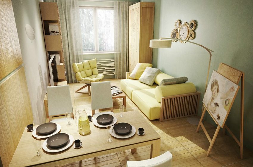 Egy szép példa 26.5m2-es pici lakás berendezésére - lágy színek, otthonos hangulat