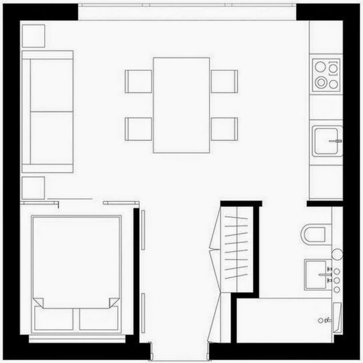 Kis lakás a nagyok hangulatával - elegáns megoldások 33nm-en