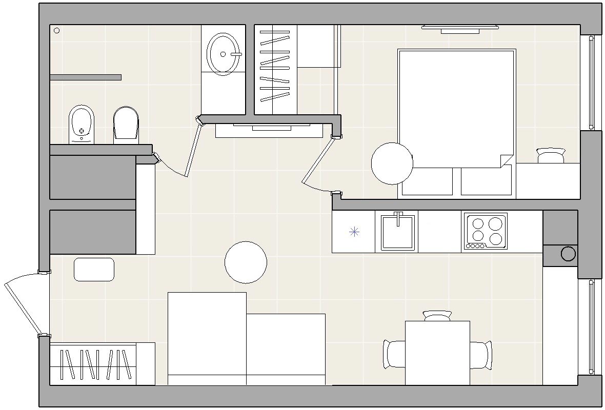 Lakberendezés kis lakásban maximális helykihasználással - kényelmesen és elegánsan