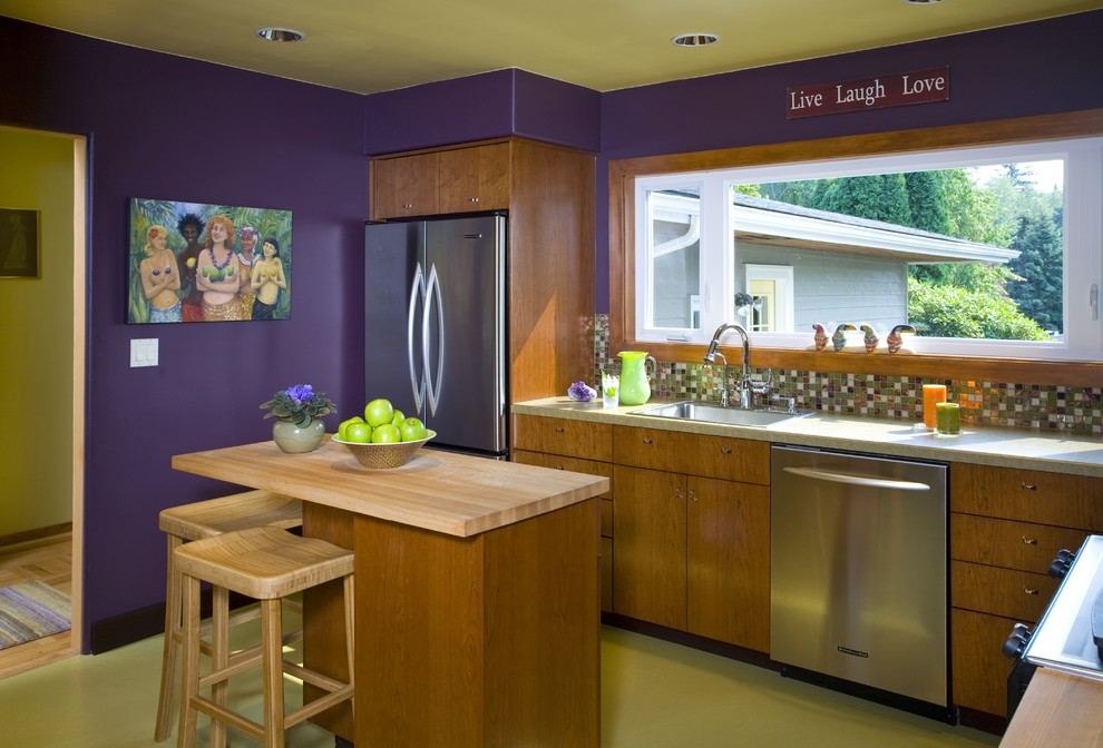 Lila - Konyha, konyhabútor szín ötletek - a legnépszerűbb színárnyalatok - Robin Rigby Fisher