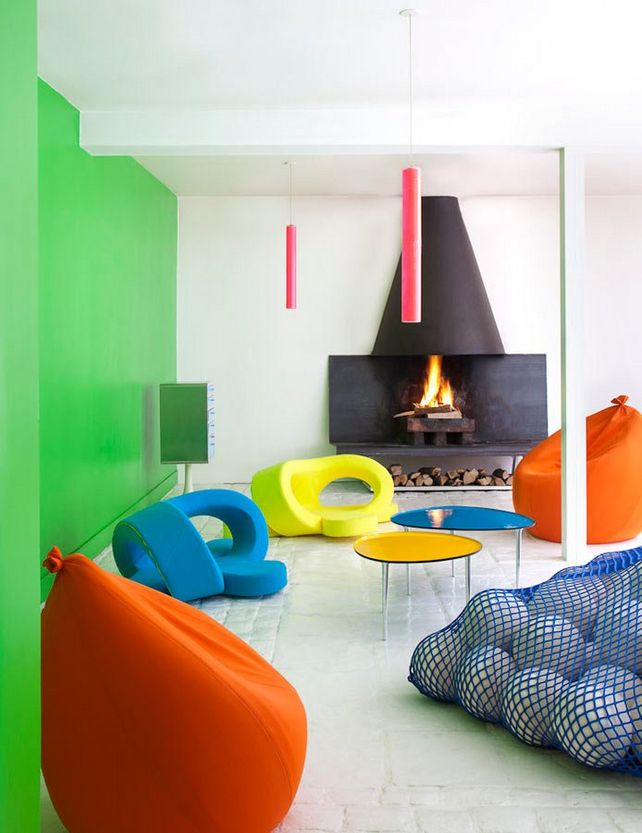 Zöld fal a nappaliban - Az élet színesben - Florence Jaffrain designer otthona