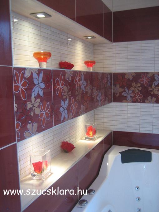 Szűcs Klára lakberendező - modern falfülke burkolás, fürdőszoba