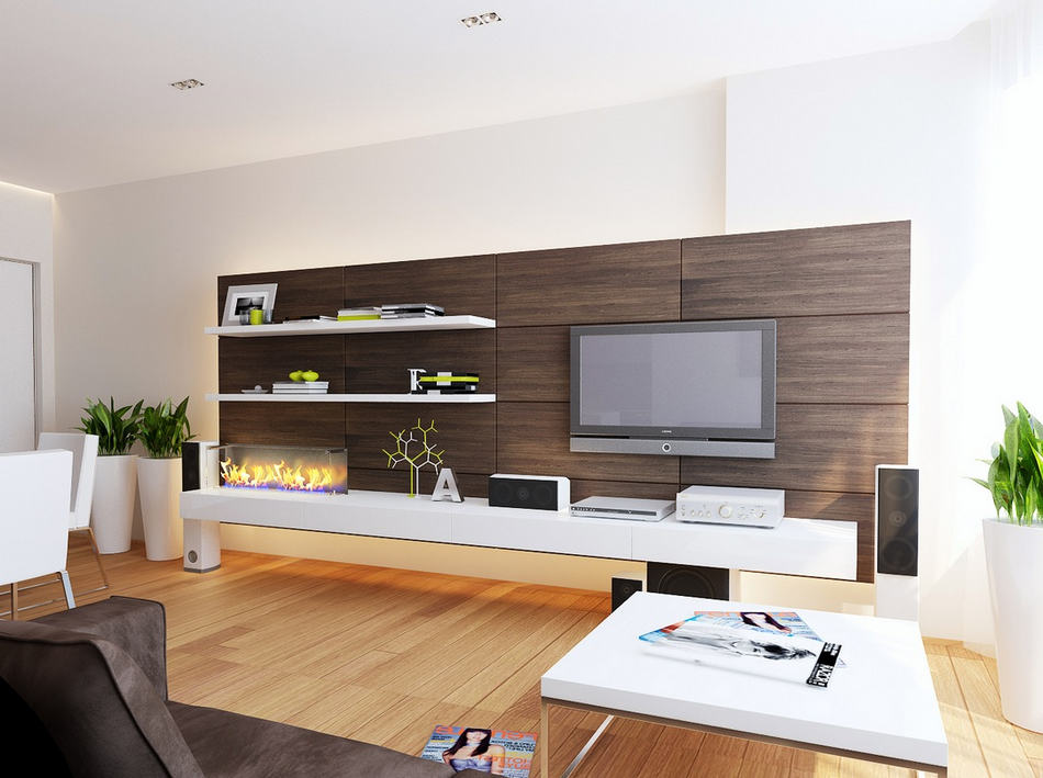 nappali - Stílusosan, egyszerű vonalakkal - modern lakás lakberendezési látványtervei