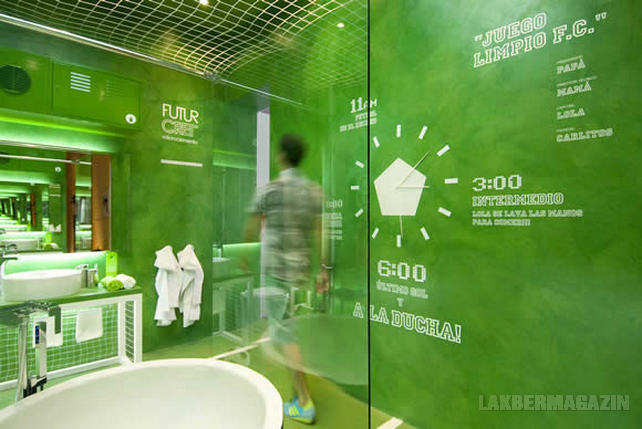 Fürdőszoba futball témára - egyedi lakberendezési ötletek 4