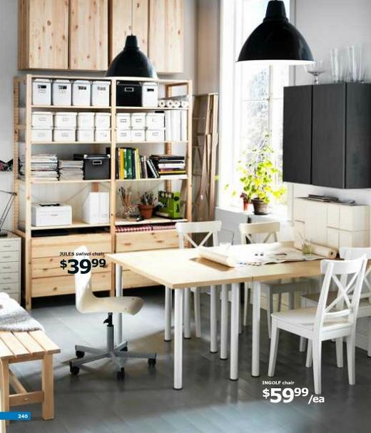 IKEA dolgozószoba ötletek a 2012-es katalógusból polcokkal