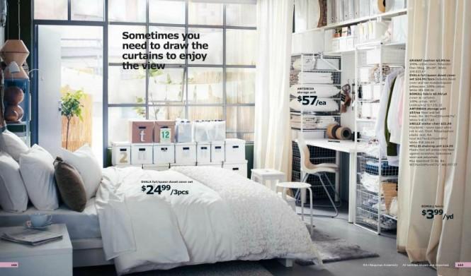 IKEA hálószoba ötletek sok polccal