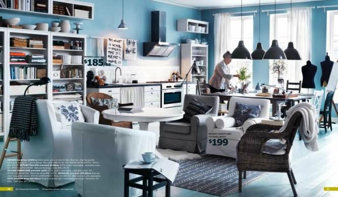 IKEA katalógus 2012 nappali szoba ötletek - kék