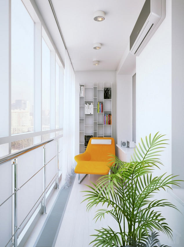 Modern kis lakás látványtervei gyönyörűen kidolgozva - beépített erkély 2