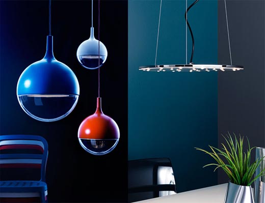 Lámpa ötletek: függőlámpa variációk - retro gömb és modern zuhanyfej | IKEA