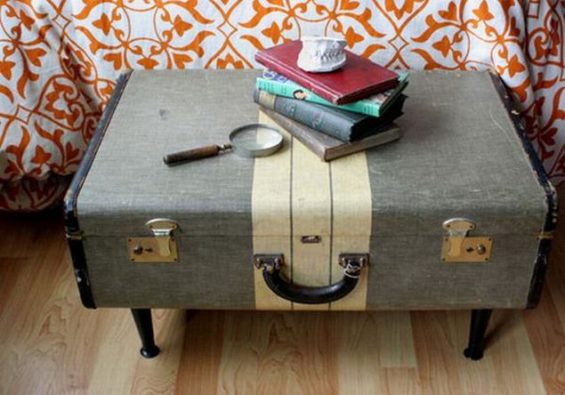 Kreatív ötletek öreg bőrönd újrahasznosítására a lakásban 1