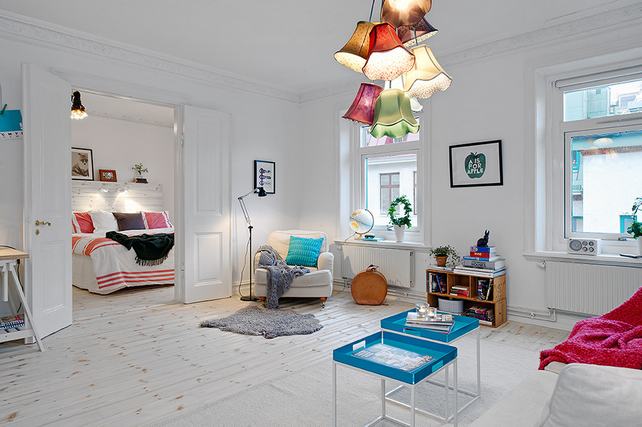 Színes skandináv lakberendezés - üde hangulatban egy 70nm-es lakásban