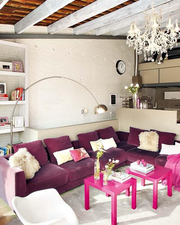 Vintázs dekoráció és pink árnyalatok - kellemes hangulatú loft Barcelona mellett