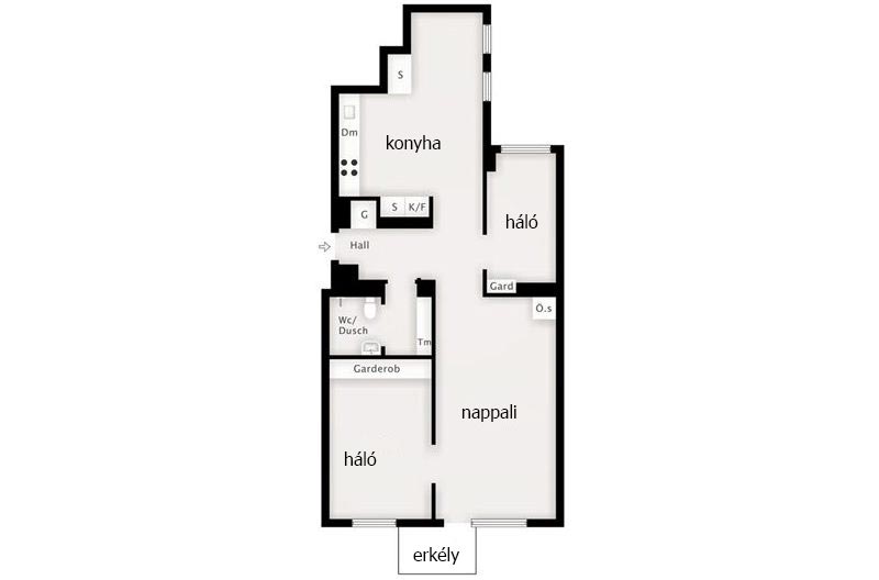 Alaprajz - Szép 77nm-es lakás - tágasabb terek praktikus tolóajtókkal