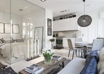 Modern, elegáns, otthonos berendezés egy hangulatosan kialakított kis 34m2-es lakásban