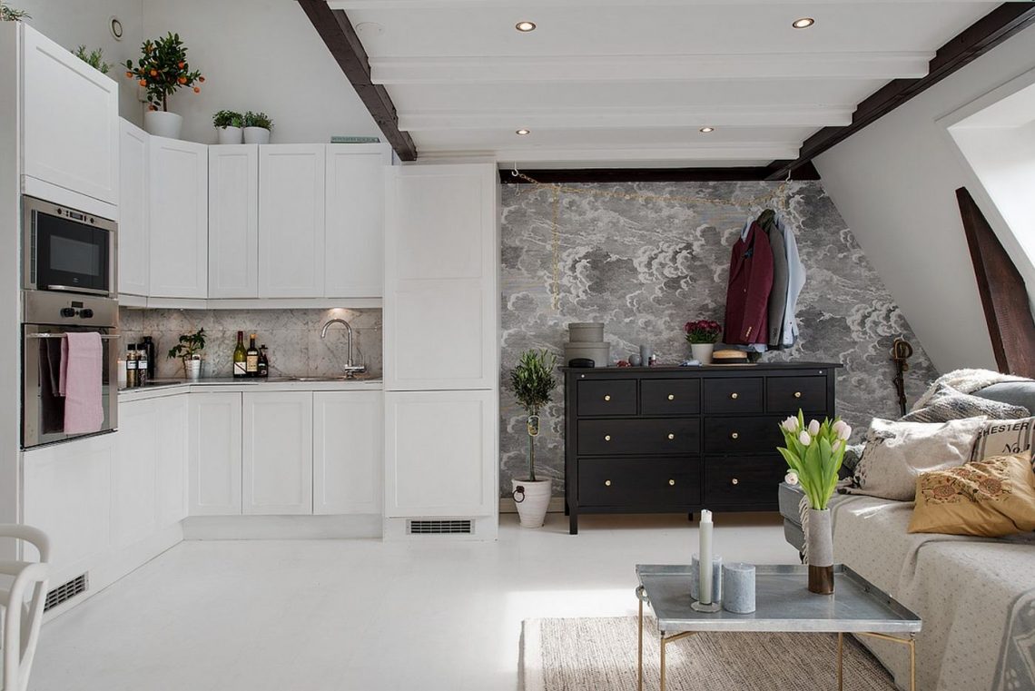 Szép manzárdlakás finoman nőies dekorációval - tetőtéri otthon 36m2-en, 12m2-es galéria