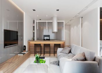 50m2-es modern lakás minimál lakberendezéssel - pár otthona nyitott térrel, elkülönített háló zónával