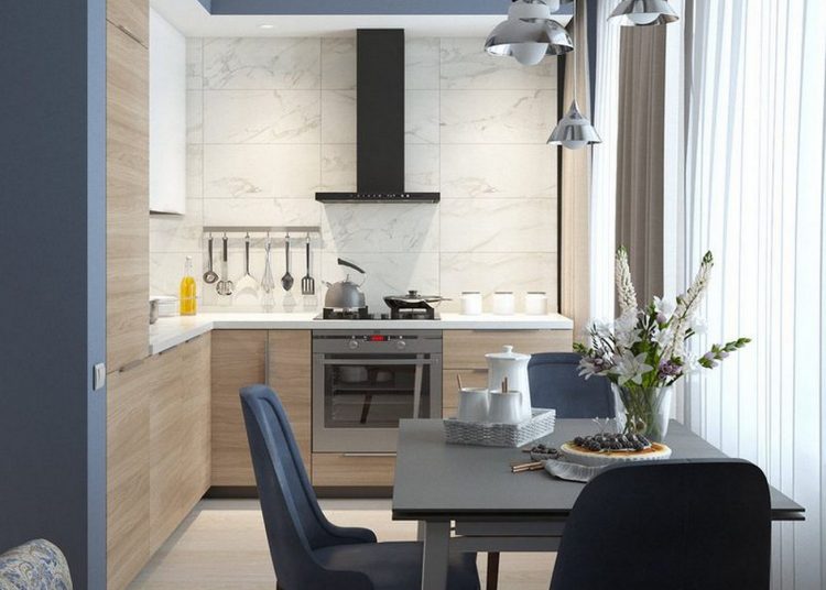 45m2, két szoba – kék árnyalatok, nappali és konyha L alakú térben, nagy előszoba, kényelmes háló, tükörfal