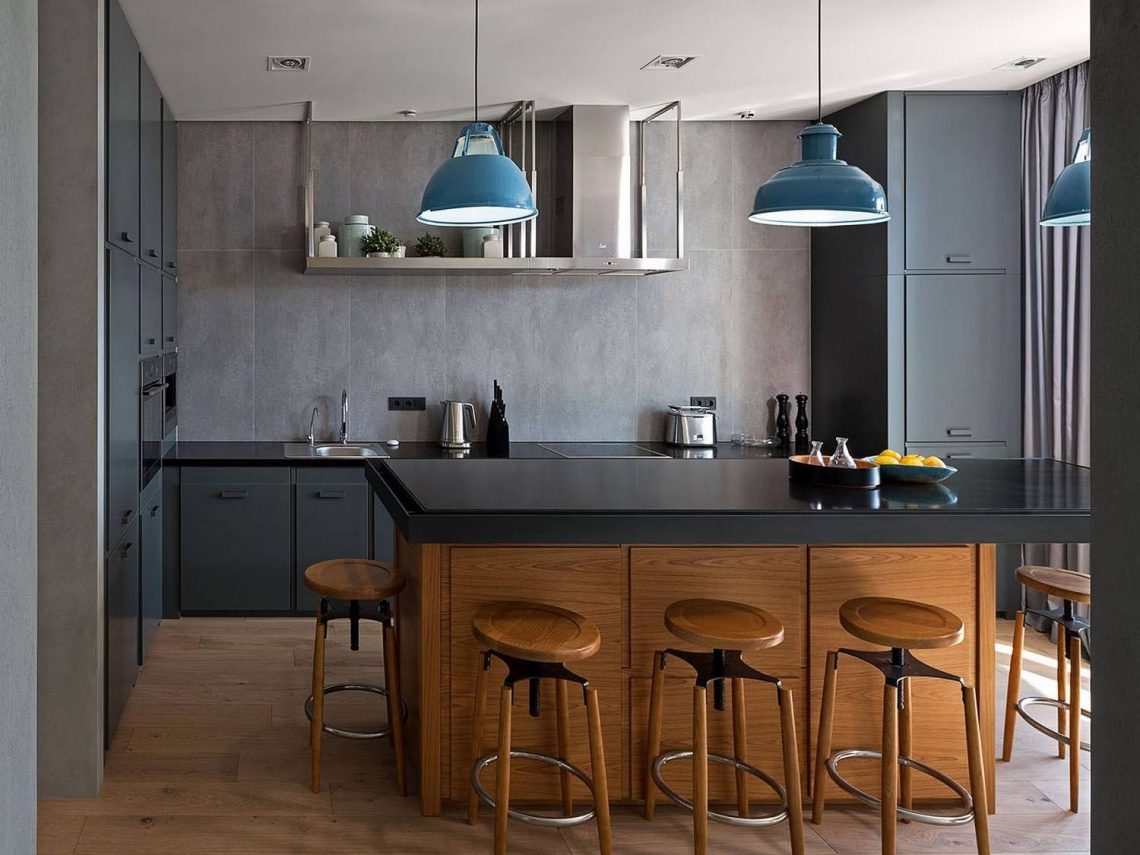 Férfias lakberendezés, kényelem és markáns stílus, új építésű kétszobás legénylakás 70m2-en