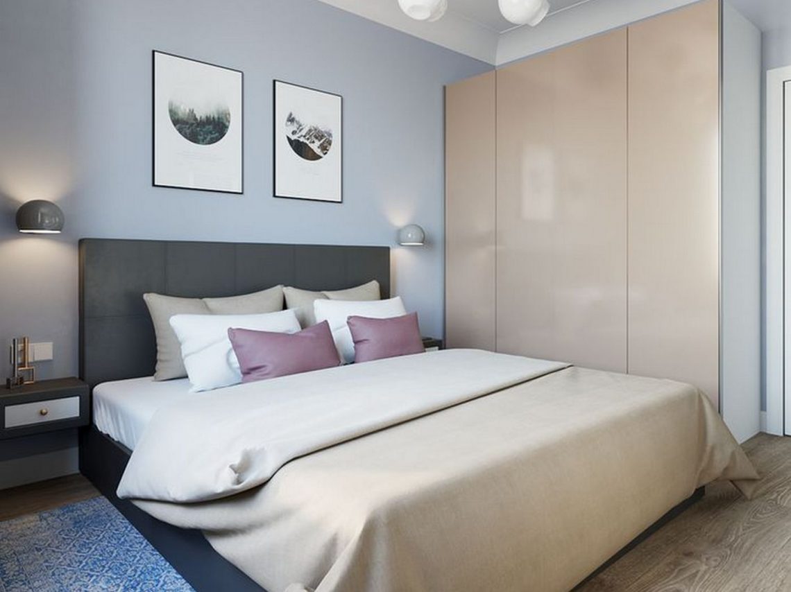 Szolid eleganciával, otthonosan berendezett lakás gyerek- és játszószobával, harmonikus, semleges színpalettával - kékek, szürkék és bézs