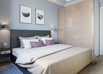 Szolid eleganciával, otthonosan berendezett lakás gyerek- és játszószobával, harmonikus, semleges színpalettával - kékek, szürkék és bézs