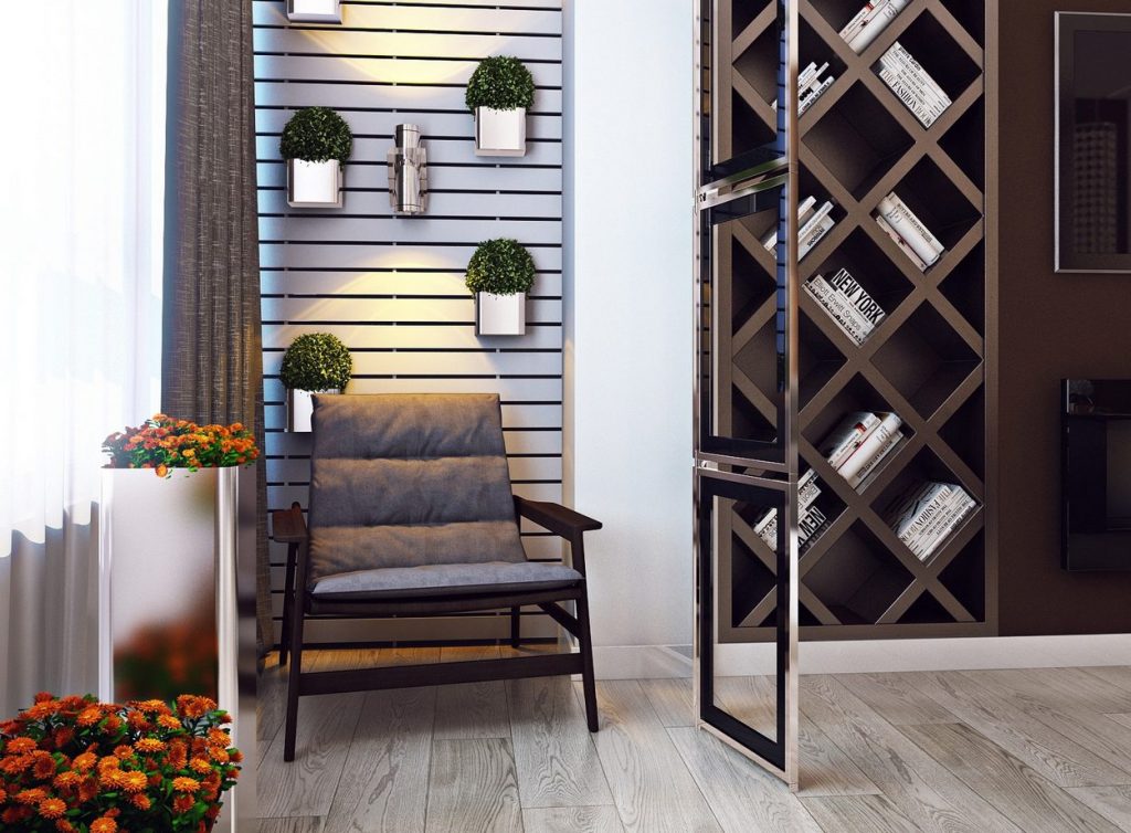 Elegáns hálószoba kontrasztos árnyalatokkal, beépített erkéllyel Elegáns hálószoba kontrasztos árnyalatokkal, beépített erkéllyel