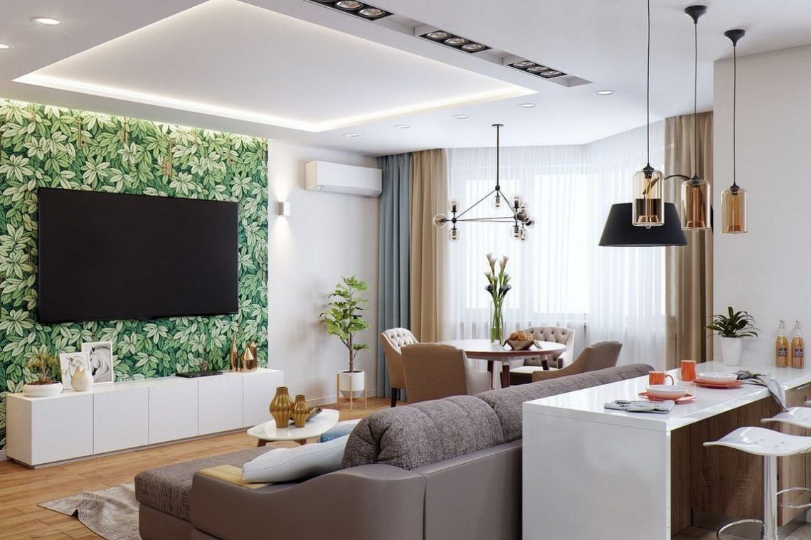 Fiatalos, világos családi fészek gyerekszobával, tágas közösségi térrel, természetes, modern hangulattal, mintás tapéta, fa