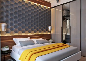 Modern lakberendezés 48m2-en - térnövelő tükrök, természetes textúrák, 3D falpanel, grafitszürke mennyezet, optimális elrendezés